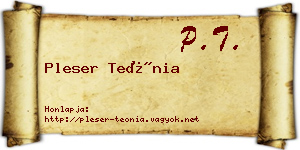 Pleser Teónia névjegykártya